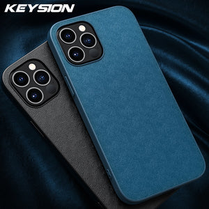 KEYSION PU Leather Case for iPhone 12 Pro Max Back Phone Cover for iPhone 12 mini 11 Pro Max X XS XR 8 7 Plus SE 2020 New i12